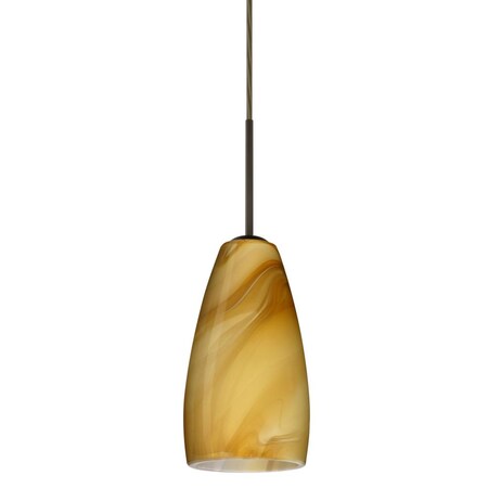 Besa Lighting Besa Chrissy Pendant Bronze Honey 1x40W Halogen 1BC-1509HN-HAL-BR